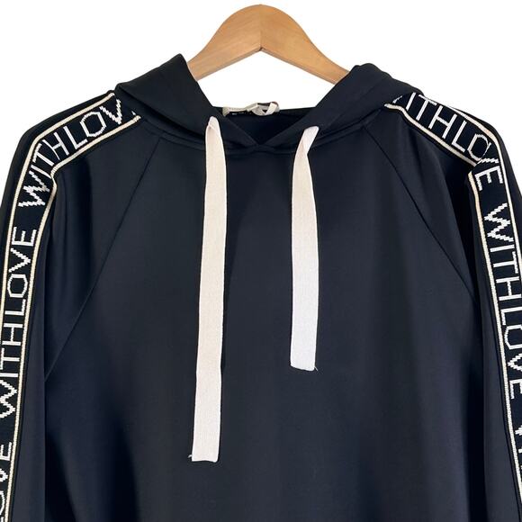 Maje Terrasse With Love Hoodie Sweatshirt Pullover Black - Picture 6 of 9